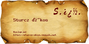 Sturcz Ákos névjegykártya